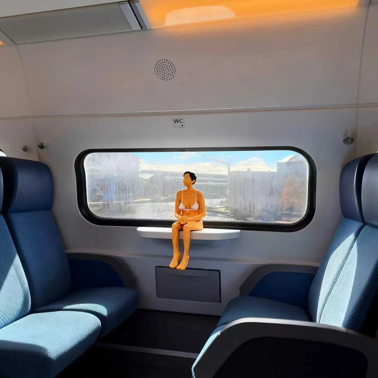 Quietly Useful, Loudly Cute - woman sculpture resting